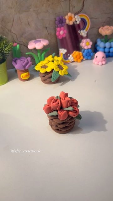 Air Dry Clay Rose, Dry Rose, Flower Rainbow, Clay Inspo, Clay Rose, Craft Clay, Indian Artist, Dry Clay, Air Dry Clay