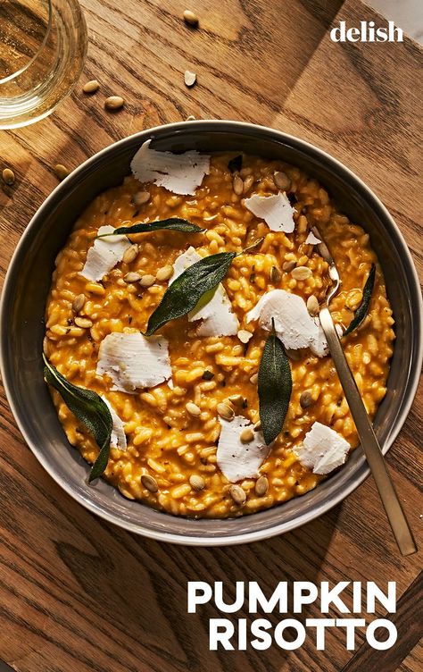 Pumpkin Risotto Is The Creamy Rice Dish You've Been Searching ForDelish Autumn Meals, Easy Fall Dinner Recipes, Fall Casseroles, Pumpkin Lasagna, Easy Fall Dinners, Pumpkin Puree Recipes, Pumpkin Ravioli, Fall Meals, Pumpkin Risotto