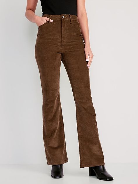 Saw this on Old Navy: Flare Corduroy Pants, Brown Corduroy Pants, Pants Brown, Fashion Mood Board, High Waisted Flares, Brown Corduroy, Christmas 2023, Fall Favorites, Fashion Icon