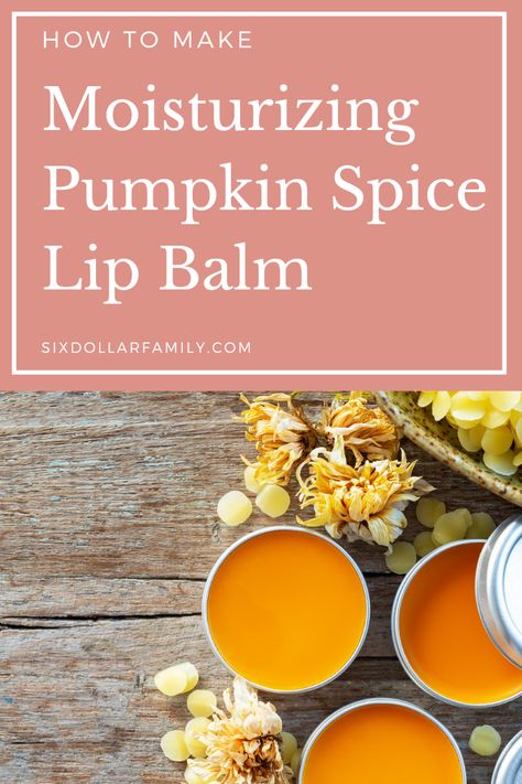 Keep the taste of pumpkin spice with you all year round with this amazingly easy homemade pumpkin spice lip balm! Fall Lip Balm Recipes, Pumpkin Spice Lip Balm, Essential Oil Lip Balm Recipe, Pumpkin Lip Balm, Homemade Lip Balm Recipe, Diy Lip Balm Recipes, Diy Pumpkin Spice, Homemade Pumpkin Spice, Lip Balm Containers