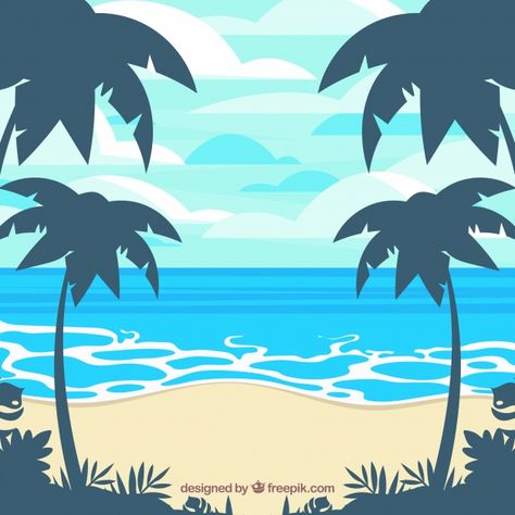 Simple Digital Art Ideas, Post Carnaval, Simple Digital Art, Tropical Beach Background, Digital Art Ideas, Beach Drawing, Tropical Illustration, Beach Illustration, Background Drawing