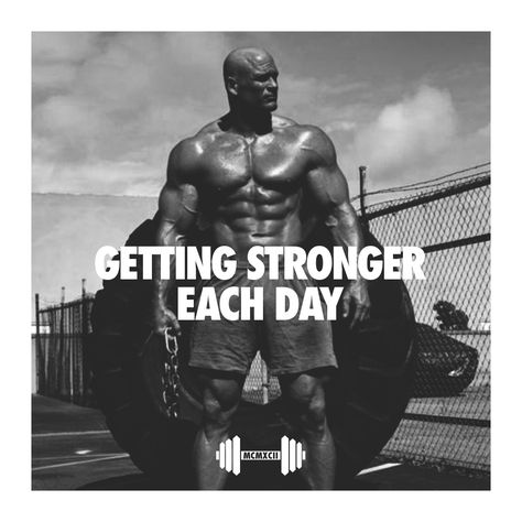 GETTING STRONGER EACH DAY #gymtime #gymquotes #gymmotivation #fitness Body Builder Quotes, Workout Sayings, Spartacus Workout, Bodybuilding Memes, Bodybuilding Humor, Arnold Schwarzenegger Bodybuilding, Schwarzenegger Bodybuilding, Getting Stronger, Gym Quotes