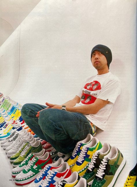 Nigo Bape, Amen Break, Bape Outfits, Sneakers Outfit Casual, 90s Hip Hop Fashion, 00s Fashion, Shoes Outfit Fashion, Kid Cudi, Hype Shoes