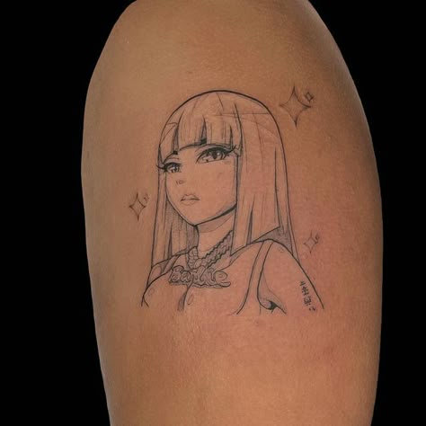 Back Of Leg Small Tattoo, Nicki Tattoo Ideas, Barbie Wrist Tattoo Nicki Minaj, Nicki Minaj Inspired Tattoo Ideas, Nicki Minaj Inspired Tattoo, Nicki Minaj Tattoo Ideas, Nicki Tattoo, Nicki Minaj Tattoo, Nicki Minaj Art