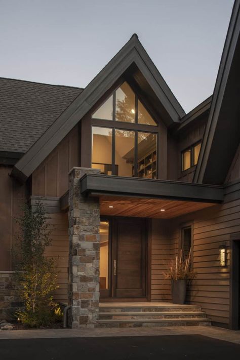 Contemporary Lake House, Lake Houses Exterior, Modern Lake House, Rustic Contemporary, Beautiful Living Rooms, Dream House Exterior, Ideas Living, Architect Design, Modern House Exterior