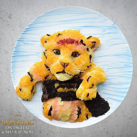 Lion King Food, Creative Meals, Fruit Treats, Soy Chicken, Organic Recipes Healthy, King Food, Food Artists, Food Artwork, Creative Food Art