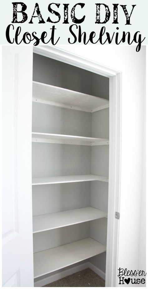 Diy Shelves In Closet, Shelves In Closet, Diy Closet Shelving, Bedroom Closet Shelves, Linen Closet Shelves, Diy Kast, Closet Office Organization, Diy Closet Shelves, Closet Shelving