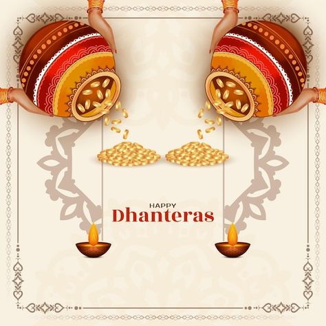 Happy dhanteras indian auspicious festiv... | Free Vector #Freepik #freevector #religious #background #holiday #wealth Fur Goods, Gd Morning, Happy Dhanteras, Lord Balaji, Beautiful Backgrounds, Think Of Me, Vector Photo, Diwali, Graphic Resources