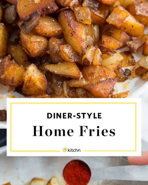 Diner Style Home Fries, Diner Home Fries, Make Ahead Home Fries, Airfryer Home Fries, Home Style Fries, How To Make Homefries, Homefries Recipe, Homemade Home Fries, Crispy Home Fries