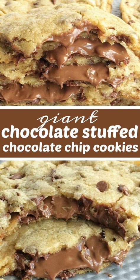 Giant Chocolate Chip Cookies, Stuffed Chocolate Chip Cookies, Giant Chocolate Chip Cookie, Giant Chocolate, Best Chocolate Chip, Best Chocolate Chip Cookie, Chocolate Chip Cookie Dough, Mini Chocolate Chips, Best Chocolate