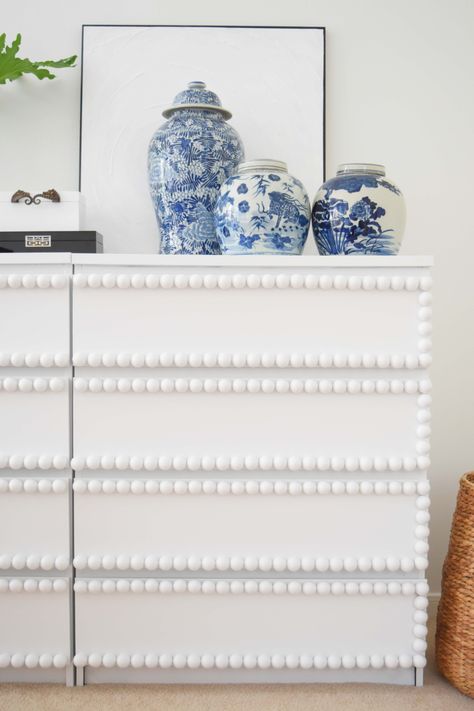 Ikea Malm Dresser Hack {Bobbin Furniture Inspiration} | Once Again, My Dear Irene Bobbin Furniture, Ikea Malm Dresser Hack, Malm Dresser Hack, Nordli Ikea, Malm Hack, Malm Drawers, Ikea Dresser Hack, Dresser Hack, Spool Furniture