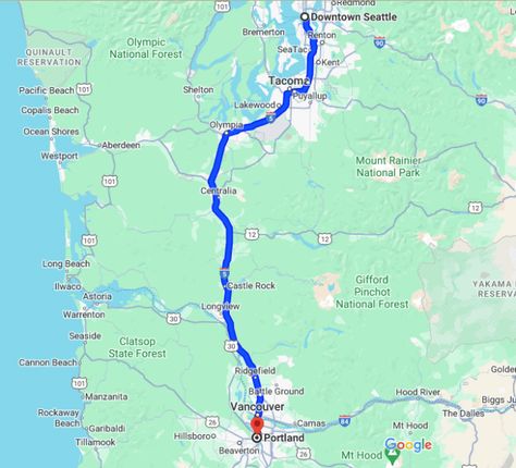 The Seattle to Portland Drive: Fun Places to Stop on the Road Trip - Quirky Travel Guy Portland To Seattle Roadtrip, Seattle Road Trip, Oregon Coast Roadtrip, Bellingham Washington, Mount Hood, Ocean Shores, Whidbey Island, Columbia River Gorge, Capitol Building