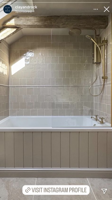 Alcove Bathtub Shower Combo Ideas, Panelled Bathtub, Alcove Bathtub Shower Combo, Shiplap Tub Surround, Bath Panel Ideas, Bath Shower Combo, Tub Skirt, Bathtub Alcove, Shower Alcove