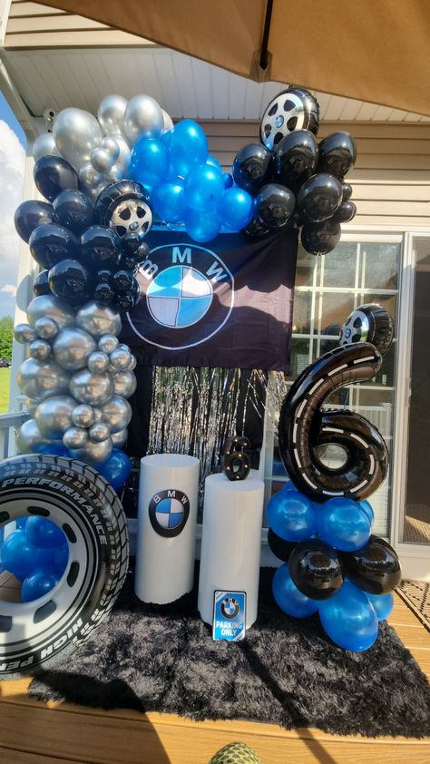 Jdm Party Theme, Mercedes Birthday Party, Bmw Themed Birthday Party, Bmw Birthday Party Ideas, Bday Basket, Cars Birthday Cake, Motos Bmw, Car Themed Parties, Bmw Wallpapers