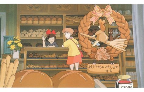 Kiki Delivery Service Wallpaper Desktop, Studio Ghibli Party, Sign Tattoo, Kiki Delivery, Kiki's Delivery Service, Diy Watercolor Painting, Desktop Background, Ghibli Movies, Ghibli Art