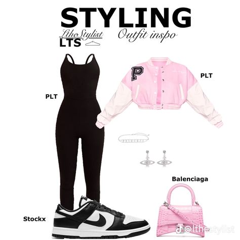 Pink Streetwear Outfit Aesthetic, Pink Fitted Tops For Streetwear, Birthday Baddie Outfits, Cute Pink Tops For Streetwear, Pink Outfits Black Women Streetwear, Pink Aaliyah Core Outfits, Plt Outfit Ideas, Ideas De Outfits, Cute Highschool Outfits