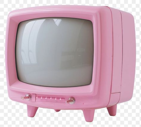 Retro Images Aesthetic, Cute Objects Aesthetic, Enha Selca, Pink Object, Pink Objects, Tv Png, Tv Illustration, Rainbow Products, Pink Tv