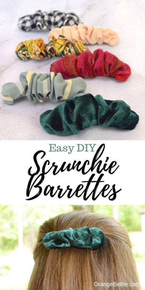 Scrunchie Barrette, Diy Scrunchie, How To Make Scrunchies, Diy Hair Scrunchies, Headband Diy, Scrunchies Diy, Beginner Sewing Projects Easy, Costura Diy, Sew Ins