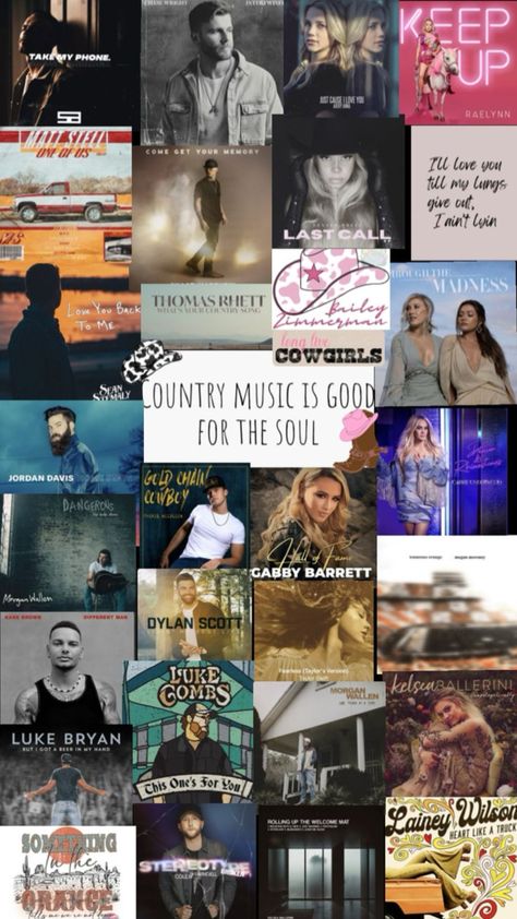 Country Music Collage, Country Music Art, Country Vibes, Kane Brown, Music Collage, Thomas Rhett, Brown Wallpaper, Country Artists, Music Aesthetic