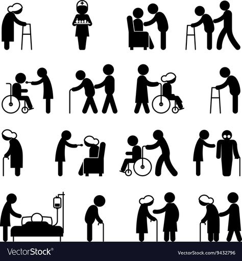 Aging Society, Army Drawing, Forest Illustrations, Patient Person, Health Icon, Person Icon, Emoji Design, People Icon, Disabled People