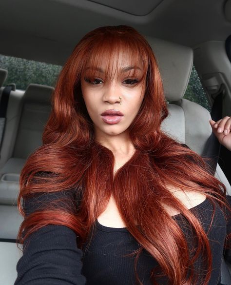 Follow For More ♡ Red Hair Inspo, Frontal Wig Hairstyles, Beautiful Black Hair, Birthday Hairstyles, Ginger Hair Color, Auburn Hair, Hair Inspiration Color, Hair Inspo Color, Ginger Hair