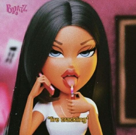 Michel Chavez, Brats Doll Profile Pic, Black Bratz, Stile Kendall Jenner, Black Bratz Doll, Wow Photo, Y2k Profile Picture, Brat Doll, Girl Cartoon Characters