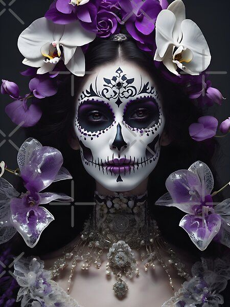 La Catrina, Dia de los Muertos by Spooky Witch Dream | Redbubble Sugar Scull, Skull Face Paint, Mexican Culture Art, Halloween Tutorial, Spooky Witch, Halloween Crafts Decorations, Sugar Skull Art, Skull Face, Fantasias Halloween