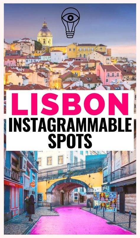 18 Most Instagrammable Places in Lisbon Portugal + Colorful Lisbon Instagram Photos, Lisbon Photos Ideas, Lisbon Portugal Travel, Pink Street, Instagram Places, Portugal Travel Guide, Most Instagrammable Places, Colorful Places, Instagrammable Places