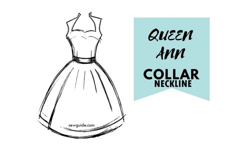 High collar Queen Anne neckline (Drafting & sewing) - Sew Guide Anne Of Denmark, Queen Anne Neckline, Collars Diy, Queen Anne Style, Neckline Designs, How To Sew, Queen Of Hearts, Queen Anne, Sewing Techniques