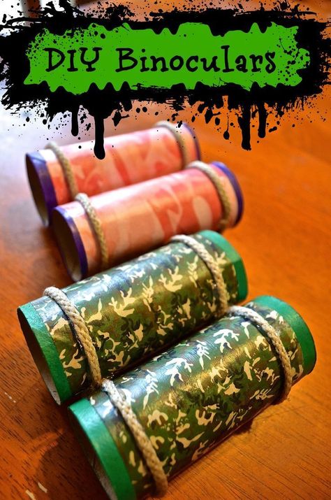 LOVE this Camo themed DIY Toilet paper tube Binoculars for kids - a great recycled craft that can be used for everything from birthday parties to outdoor camping fun (scheduled via www.tailwindapp.com) Diy Binoculars, Binocular Craft, Rainforest Activities, Camping Crafts For Kids, Camping Activities For Kids, Binoculars For Kids, Camping Snacks, Indoor Camping, Vans Girl