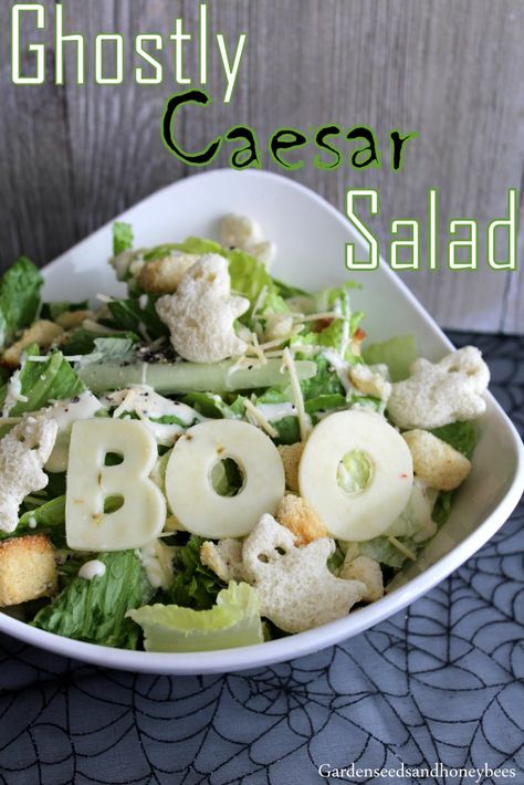 Ghostly Caesar Salad - Garden Seeds and Honey Bees