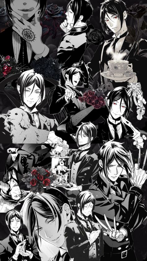 Sebastian Michaelis Manga Wallpaper, Black Butler Wallpaper Aesthetic, Sebastian Michaelis Wallpapers, Sebastian Michaelis Aesthetic, Black Butler Aesthetic, Sebastian Wallpaper, Anime Sleeve, Black Butler Wallpaper, Black Butler Sebastian