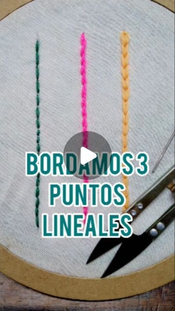 Empalme Tejidos on Instagram: "Seguimos bordando!!!🙌🧶  En esta tandita de #puntos para tus #bordados te dejo 3 puntos lineales!!!  Son sencillos y quedan hermosos!!!  Ponelos en práctica y vas a ver que no vas a parar de usarlos!  ⚠️Y ya que estamos, les cuento que seguimos cin los talleres regulares en San Martín De Los Andes zona Centro🌎 👉Así que si querés venirte a #bordar hay varios días y horarios para elegir! 👉Consultame porque en abril hay nuevos días y horarios disponibles para bordar, tejer, hacer macramé y otras labores. SUMATE!!!  Aquí te espero Meli💫  #cursosytalleres #hechoamano #bordadoamano #tutoriales #seminarios" Handmade Ornaments, Patchwork Quilts, Cross Stitch, Embroidery, Sewing, Knitting, On Instagram, Patchwork, Tela