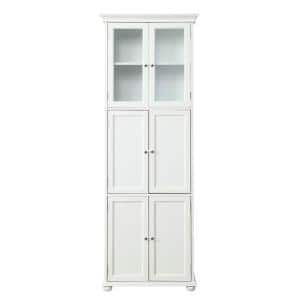 Hampton Harbor Tall Cabinet 25 in. W in White Freestanding Linen Cabinet, Linen Storage Cabinet, Corner Bathroom Vanity, Craftsman Style Doors, Corner Bathroom, Linen Cabinets, Bathroom Linen Cabinet, Beautiful Cabinet, Linen Cabinet