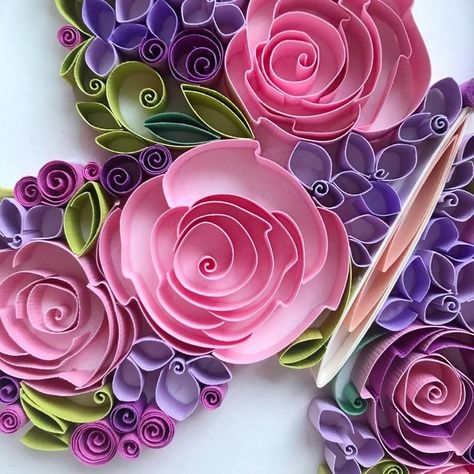 Quilled Roses, Quilling Paper Art, Diy Quilling Crafts, Arte Quilling, Paper Quilling For Beginners, Paper Quilling Flowers, Quilling Work, Art Quilling, Pink Flowers Wallpaper