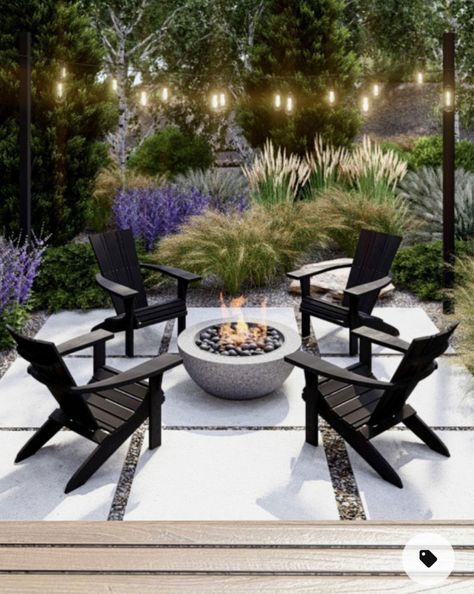 Cafe Lights Front Of House, Backyard Privacy Ideas Hoa, Lush Landscaping Backyards, Landscaping For White And Black House, Sectional Couch And Chair Layout, Dry Creek Bed Landscape Front Yards, Propane Fire Pit Ideas Backyard, Modern Firepits Backyard, Zero Scape Landscaping Front Yards