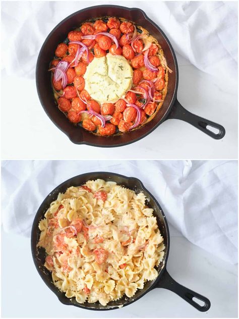 Tomato Boursin Pasta, Cheese And Tomato Pasta, Cheese Tomato Pasta, Pasta Boursin, Baked Tomato Recipes, Boursin Pasta, Baked Feta Recipe, Boursin Recipes, Tomato Bake