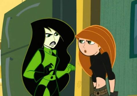 Iconic Halloween Duos Best Friends, Female Duos Characters, Ginger And Brunette Duo Characters, Shego And Kim, Famous Cartoon Duos, 90s 2000s Cartoons, Kim Possible Costume, Movie Duos, Disney Duos