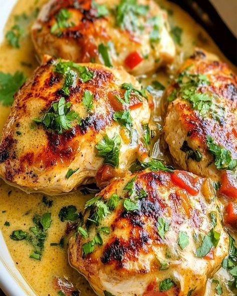 Coconut Milk Chicken Breasts Recipe - Easy One-Pan Meal Chicken Breast Coconut Milk Recipes, Coconut Milk Chicken Recipes, Boneless Chicken Breast Oven, Pan Seared Chicken Breast Recipes, Chicken Coconut Milk, Grilled Chicken Dishes, Creamy Coconut Sauce, Chicken Breast Oven, Milk Chicken