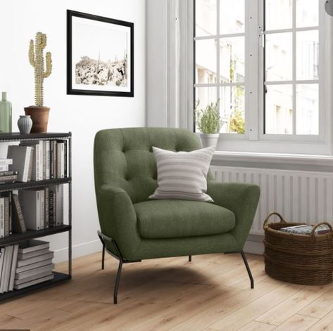 sage green armchair Green Chair Living Room, Navy Accent Chair, Green Accent Chair, Green Living Room Decor, Queer Eye, Modern Accent Chair, Living Room Green, Club Chair, Accent Chairs For Living Room