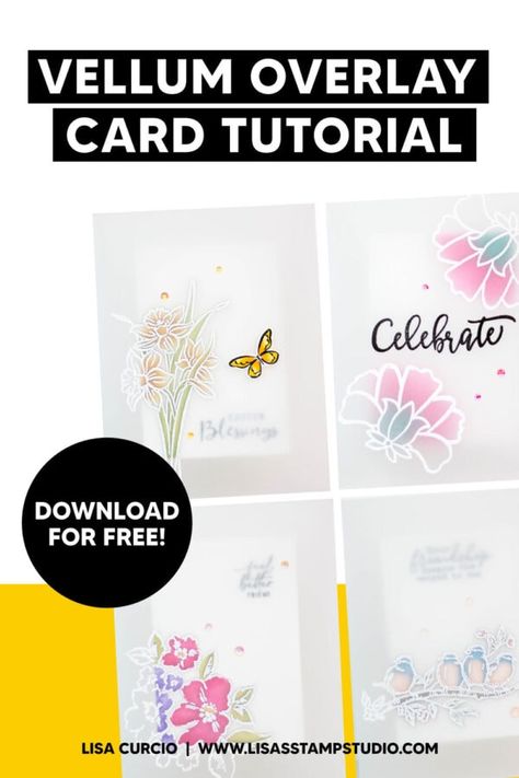 Cards Using Vellum, Cards With Vellum, Diy Cards Handmade, Using Alcohol Markers, Vellum Crafts, Lisa Curcio, Handmade Card Ideas, Vellum Overlay, Pop Out Cards