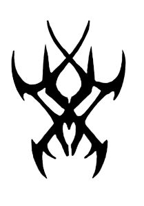 The demonic rune of Abraxas Face Markings Drawing, Game Symbols, Demon Symbols, Hatch Drawing, Demon Makeup, Cousin Tattoos, Viking Tattoo Symbol, Mystical Tattoos, Rp Characters