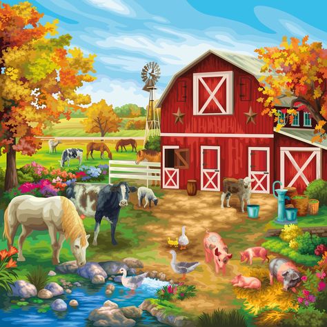 Vegetable Landscape, Farm Scene Painting, Western Journal, Animal Rescue Center, Enchanting Forest, Farm Paintings, Nature Background Images, Thanksgiving Art, Farm Art