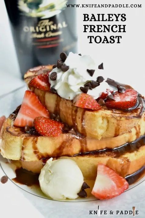 Baileys French Toast • www.knifeandpaddle.com Baileys French Toast Recipe, Baileys French Toast, French Toast Ingredients, Irish Breakfast, Favorite Breakfast Recipes, Baileys Irish, Baileys Irish Cream, French Toast Bake, Recipe Board