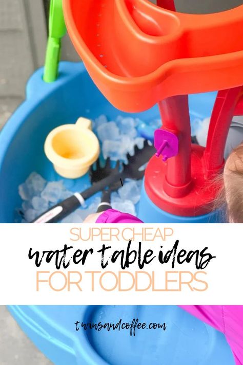 These are the best water table ideas for your toddlers and preschoolers while you're stuck at home during spring and summer Outdoor Water Table Ideas, Indoor Water Table Ideas, Toddler Water Table Activities, Water Table Sensory Ideas, Water Table Toys, Water Table Ideas For Preschoolers, Water Table Hack, Water Table Ideas For Toddlers, Diy Water Toys