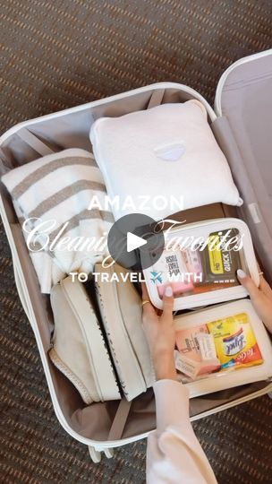 1.7M views · 108K reactions | ✨mini✨ travel sized cleaning items to take with you on your next trip UNDER $30🤍! EVERYTHING is on my AMZ Storefront under the “Travel Cleaning Finds” category! @backporchpoet77 and @ara020112 are the winners 🤍. 
✨
✨
#amazonfinds #amazonhome #amazoncleaning #amazonmusthaves #amazonfavorites #amazonfavorite #amazonmusthave #amazontravel #amazontravelessentials #whatsinmybag #packwithme #cleaningproducts #cleaningasmr #cleaningroutine #travelessentials #travelessential #travelmusthaves #travelmusthave #carryonluggage | Julianna Christensen | julianna_claire · Original audio Amazon Travel Bags, Carryon Luggage, Hotel Cleaning, Carryon Bag, Beach Hacks Clever Ideas, Beach Hacks Kids, Travel Bag Essentials, Beach Necessities, Best Travel Accessories