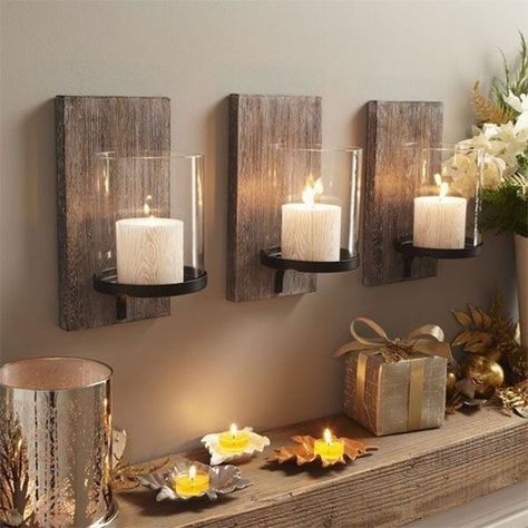 Candles, Candles, Candles! | Community Post: How To Create Rustic Farmhouse Decor At Your Home? Wood Projects For Beginners, Decor Ikea, Decor Minimalist, Rustic Farmhouse Decor, Barnwood, Design Case, Decor Rustic, Diy Wood Projects, 인테리어 디자인