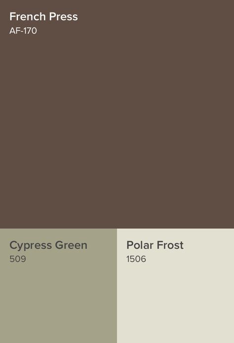 Benjamin Moore Color Capture® Download for iOS   https://itunes.apple.com/us/app/color-capture/id318034543?mt=8   @Benjamin_Moore #ColorCapture App Benjamin Moore French Press, Cypress Green Benjamin Moore, French Press Benjamin Moore, Benjamin Moore Brown, Barn Bathroom, Bungalow Renovation, Interior Colors, Roasted Coffee Beans, Tudor House