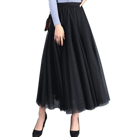 Gonna In Tulle, Skirt Tutu, Long Flowy Skirt, Tulle Long Skirt, Long Skirt Summer, Fairy Skirt, Tulle Maxi Skirt, Flowy Maxi Skirts, Tulle Skirts