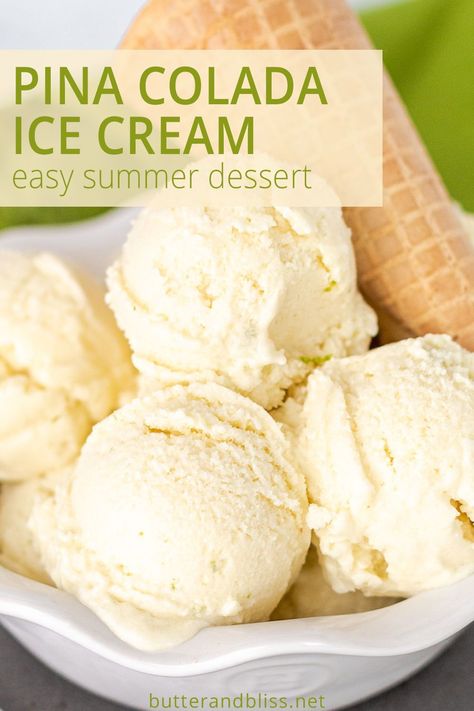 Dairy Free Pina Colada, Homemade Ice Cream Recipes Machine, Pineapple Ice Cream, Ice Cream Recipes Machine, Easy Ice Cream Recipe, Ice Cream Maker Recipes, Dairy Free Ice Cream, Easy Ice Cream, Homemade Ice Cream Recipes